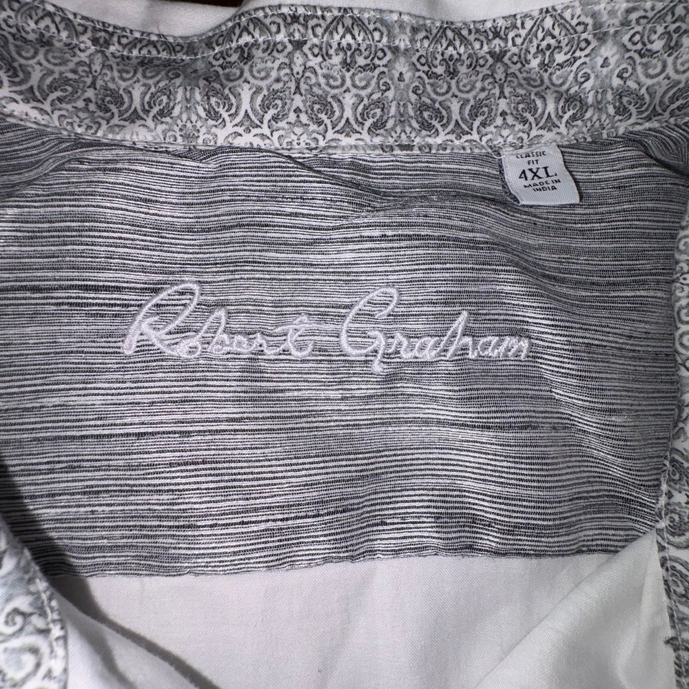 Robert Graham White Button Down Shirt 4XL Classic Fit Flip‎ Cuff NWT - Picture 5 of 5